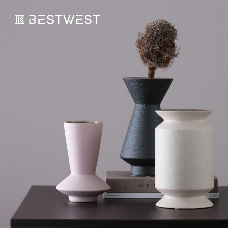 Creative morandi color ceramic vases, soft adornment art furnishing articles example room sitting room vase decoration light of key-2 luxury