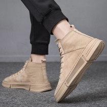 Fall Martin Boot Mens High Help Inn Wind Han version Tooling Boots 100 Ride Tide Shoes Genuine Leather Mens Boots Add Suede Mens Shoes