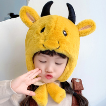 Baby hat autumn and winter baby Lei Feng hat cotton plus velvet thick cute boy girl hat winter ear protection warm