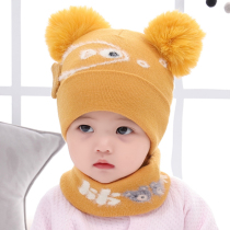 Baby hat autumn and winter infant cotton plus velvet thick knitted wool hat men and women Baby Childrens hat ear protection winter