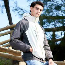 Three-in-one outdoor stormtrooper jacket mens plus velvet thickened 19 winter tide brand mens windproof jacket removable mountaineering suit