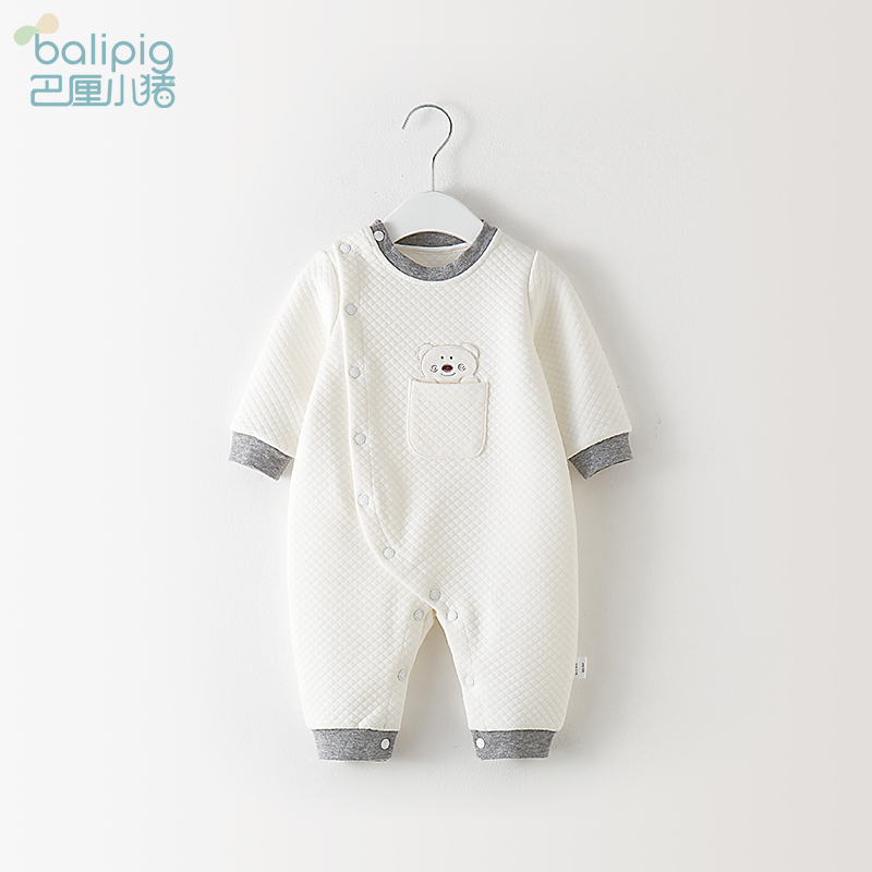 Newborn baby autumn clothes baby jumpsuit thick cotton climbing clothes male one-year-old female autumn warm tide clothes Ha clothes