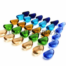 Colorful glass stone colored crystal transparent stone fish tank decoration Crescent ornamented Pinball Pinball cashew 100