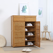 Simple shoe rack Solid wood multi-function shoe cabinet Nanzhu economic locker Living room entrance cabinet Simple foyer cabinet