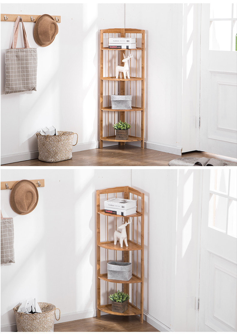 寻竹记楠竹角落置物架多层转角架浴室角架客厅墙角墙壁三角置物架_5折