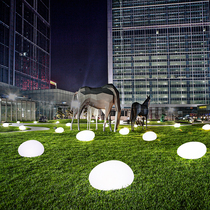 Luminous stone lamp Villa courtyard lighting landscape lamp Outdoor solar simulation pebble lawn decoration lamp