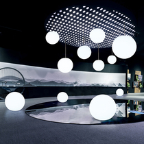 Modern shopping mall restaurant Light luxury simple decorative lamp Atrium round ball tooling lamp Clothing store personality spherical chandelier