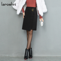  Irregular skirt womens summer high waist skirt buttock skirt 2021 new Korean version of the middle and long wool one-step skirt