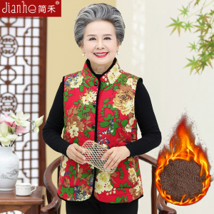 中老年人女装秋冬装奶奶背心棉坎肩外穿妈妈马夹加绒加厚棉衣马甲