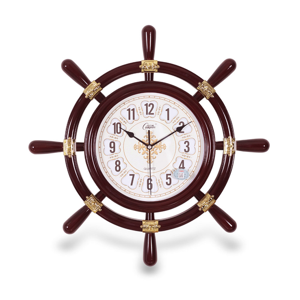 康巴丝20英寸挂钟表客厅地中海船舵手时钟创意现代挂表石英钟