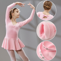 Spring and summer dance clothes Children girls practice clothes Velvet long sleeve tutu girls thickened exam clothing