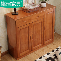 Mingxuan new Chinese style solid wood multi-layer shoe cabinet home door storage cabinet home large capacity porch cabinet economical