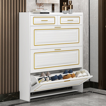 Nordic Ultra Slim Tipping Shoes Cabinet 17cm Light Lavish Home Doorway Provincial Space Large Capacity Door Hall Cabinet Containing drawers
