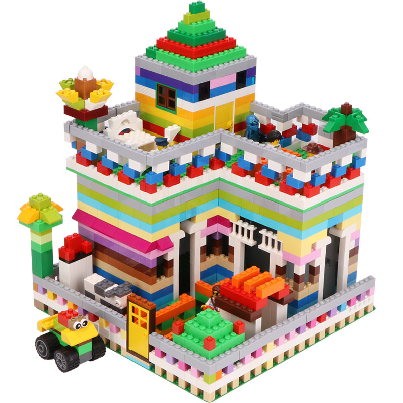 小颗粒积木7儿童拼装益智力开发玩具8积木桌9塑料6岁10男孩子女孩