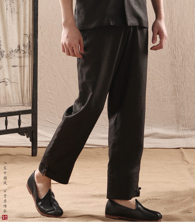 超级精选 穿dress 男士服饰 唯三丝信香云纱男裤薄桑蚕丝休闲裤唐装