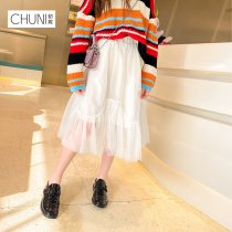 Chunni girl skirt 2021 New Spring gauze skirt skirt skirt foreign style puffy skirt childrens skirt