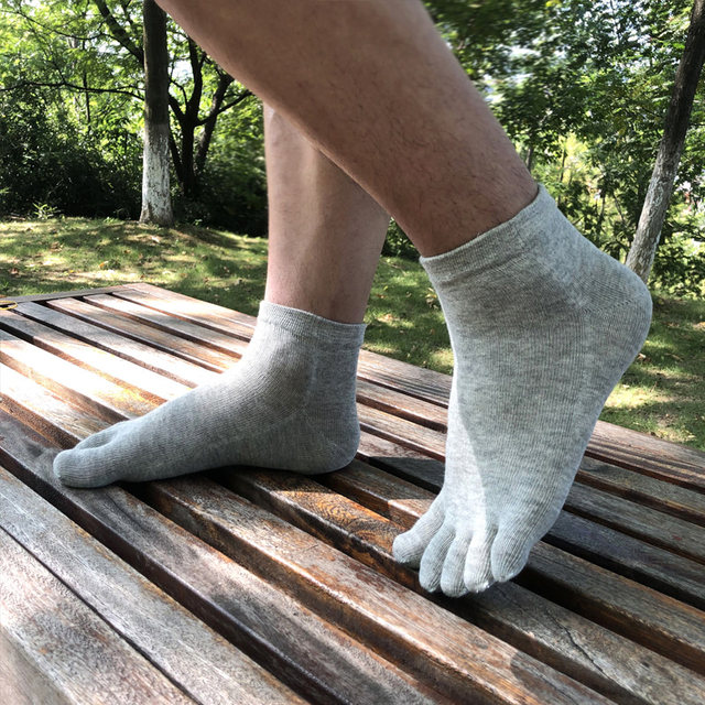 ຖົງຕີນຫ້າສົ້ນຕີນຂອງຜູ້ຊາຍ, ຖົງຕີນກິລາກາງ-calf ພາກຮຽນ spring ຝ້າຍບໍລິສຸດແລະ summer socks deodorant, ປາກຕື້ນສັ້ນທໍ່ຝ້າຍ socks ຫ້າ-season