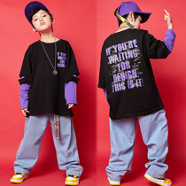 Childrens hip-hop suit Boys hiphop hip-hop jazz dance performance suit New Years Day childrens Korean version of hiphop suit