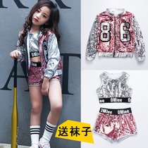 Childrens costumes Girls Jazz dance Childrens hip-hop dance Modern dance costumes Catwalk hip-hop dance drum set costumes