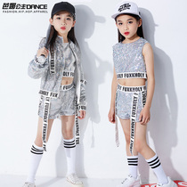 Childrens jazz dance hip-hop performance suit sequin performance suit girls new girls spring and autumn modern dance suit