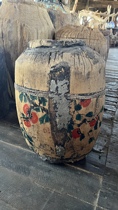 Yunnan Wabi Jifeng Ornament Whole Wood Digging Wooden Vat Old Wine Vat Rice Vat Wooden Barrel Retro Style Homestay Bar Zen Space