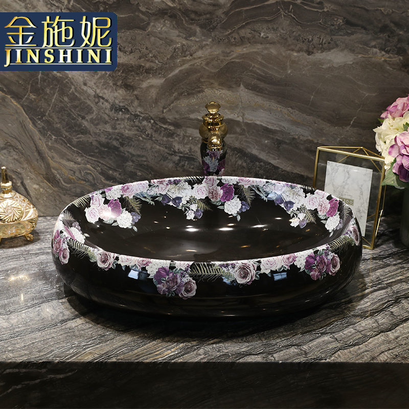Ceramic art basin lavatory plate oval sink to wash your hands of household contracted the stage basin sink basin