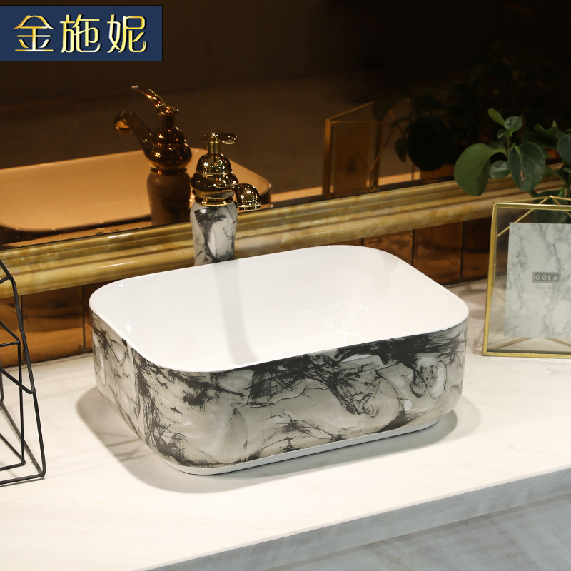 Contracted on the marble ceramic POTS rectangular small household washing basin bathroom art balcony