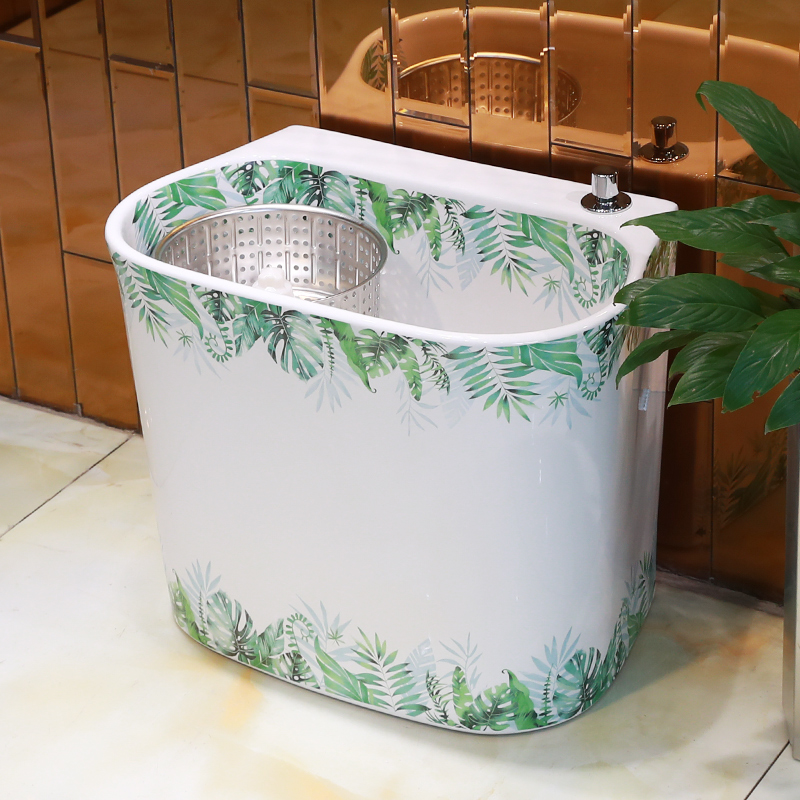 Gold cellnique green plant double drive home floor mop pool balcony ceramic mop pool rotary toilet bucket trough