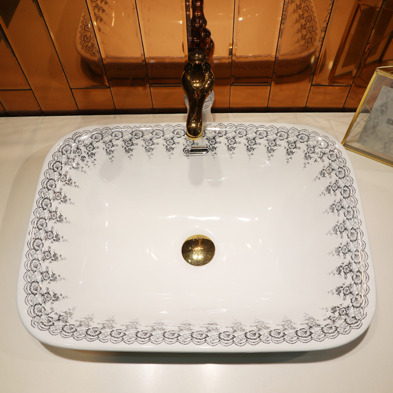 Jingdezhen European contracted ceramic half embedded in taichung basin basin household lavatory basin to art on the stage