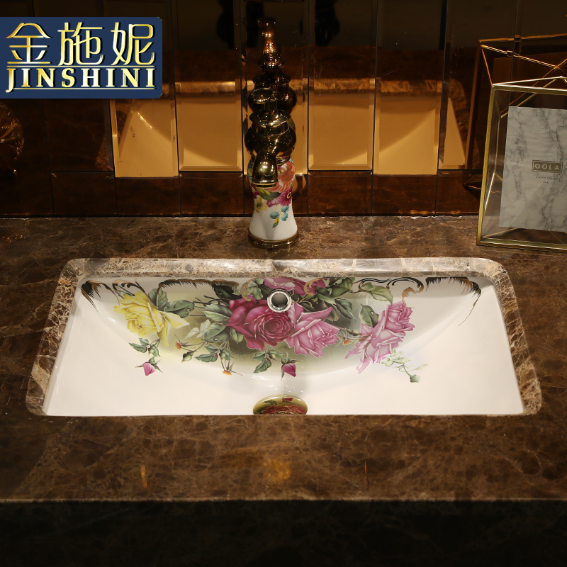 Undercounter embedded sinks ceramic square sink basin to wash toilet lavabo, the basin that wash a face