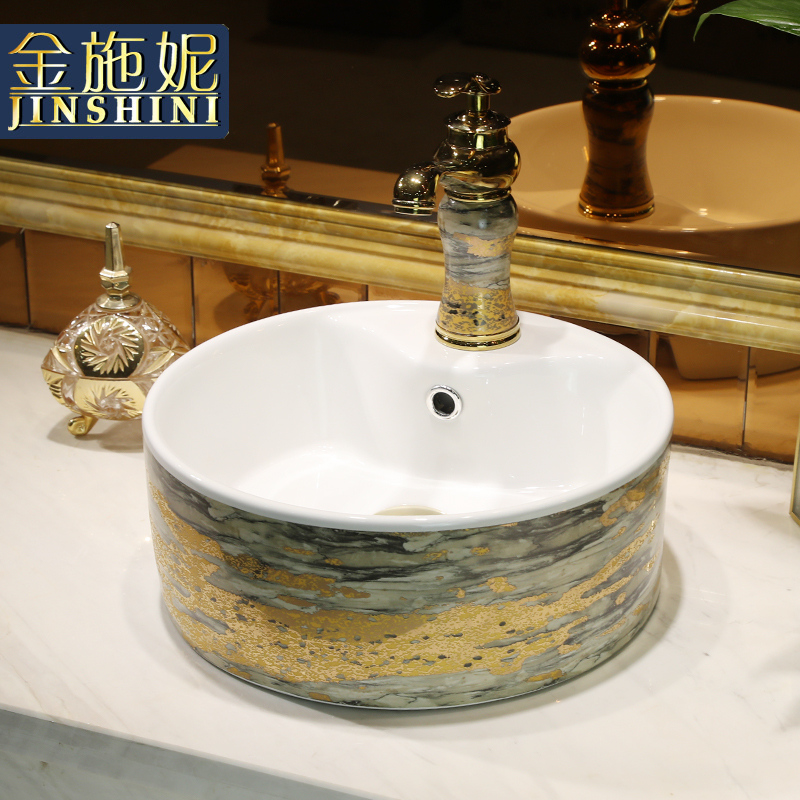 Nordic hotel ceramic heightening the stage basin sink household small circular toilet faucet for wash basin