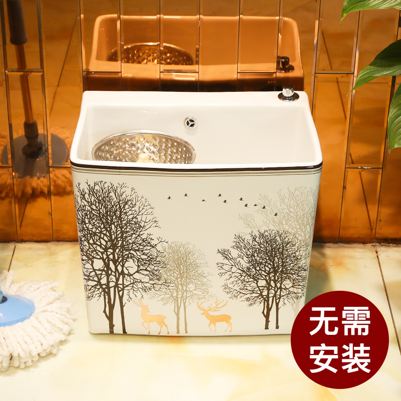 Large balcony mop pool cleaning mop pool of household ceramic floor mop pool drag tuba basin slot toilet