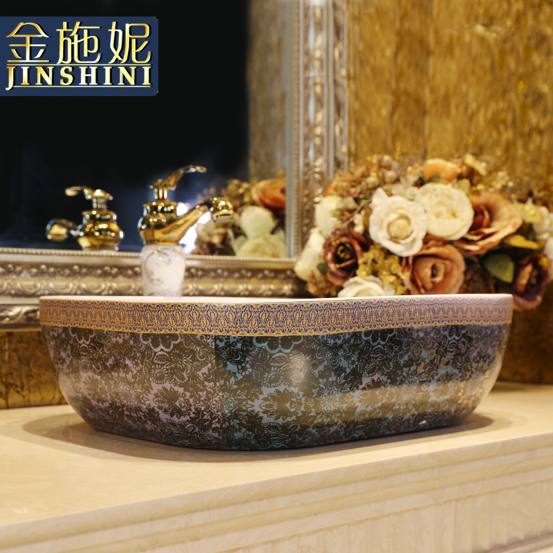 The stage basin to hand washing dish creative household bathroom art restoring ancient ways household lavatory ceramic wash dish basin