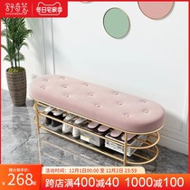 Shoe-changing stool at home door-changing shoes stool light luxury can be seated storage storage wearing shoes stool entering the door changing shoe stool cabinet