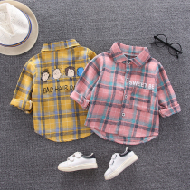 2020 Autumn new boys and girls plaid shirt foreign baby childrens shirt Spring and Autumn Tide childrens clothing bottoming coat