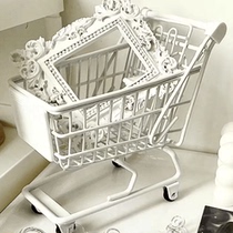 ins girly heart trolley wrought iron mini supermarket shopping cart powder puff tape and other sundries storage photo props