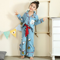 Girls pajamas cotton long sleeves Spring and Autumn Middle Children Korean Princess Baby Childrens Home Clothes Girls Set