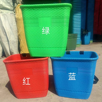 Large plastic basket basket household shopping basket Plastic small basket bucket imitation bamboo dance props storage