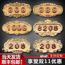 House number Imitation metal house number Digital number plate European-style home hotel box community hotel house number custom room number digital sticker logo sign cue card Sign sticker logo card custom