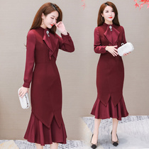 Mrs. Gui formal occasion dress Mrs. autumn dress 2021 new large size fat mm socialite temperament skirt