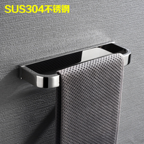 German high-end matte black 304 stainless steel towel ring Bathroom toilet hanging towel rack hardware pendant round