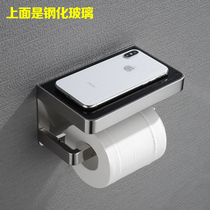 German high-end 304 stainless steel flat roll paper rack Toilet paper towel rack pumping paper rack Mobile phone shelf large panel
