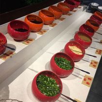 Mala hot bowl Small Bowl hot pot restaurant seasoning bowl commercial oblique mouth spherical large cafeteria dip bowl Japanese