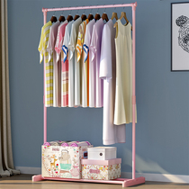 Yast drying rack thickened steel pipe clothes hanging floor clothes hanging floor clothes balcony single rod hanging clothes hangers Indoor