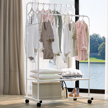 Drying rack floor-to-ceiling bedroom folding indoor simple coat rack balcony hanger double pole household drying hanger
