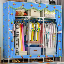 Simple wardrobe fabric steel frame thickened reinforced cloth wardrobe simple modern economy assembly wardrobe storage cabinet