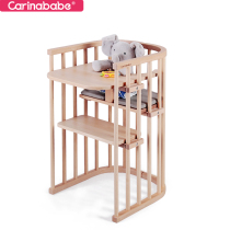 carinababe growth chair dining chair Imported wood wax oil full beech solid wood baby dining chair
