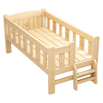 Solid wood childrens bed boy single bed girl princess bed baby small bedside bed widen bed baby splicing big bed