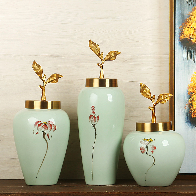 Jingdezhen ceramics craft vase, I and contracted the new Chinese style household dry flower arranging flowers sitting room adornment is placed