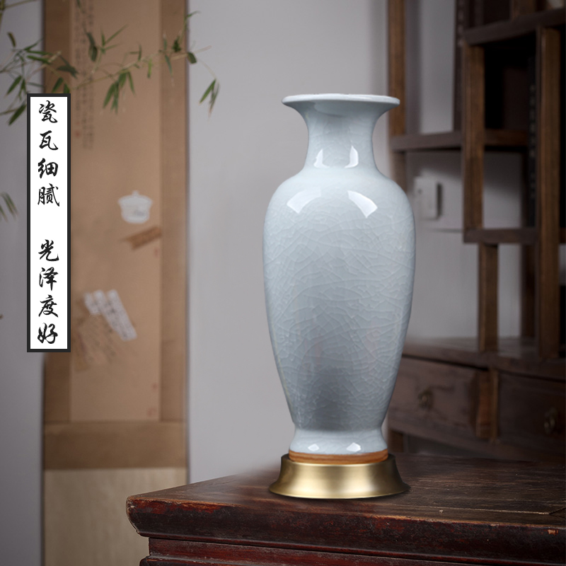 Jingdezhen ceramic vase archaize crack jun porcelain glaze white Chinese porcelain vase flower arrangement sitting room place of borneol